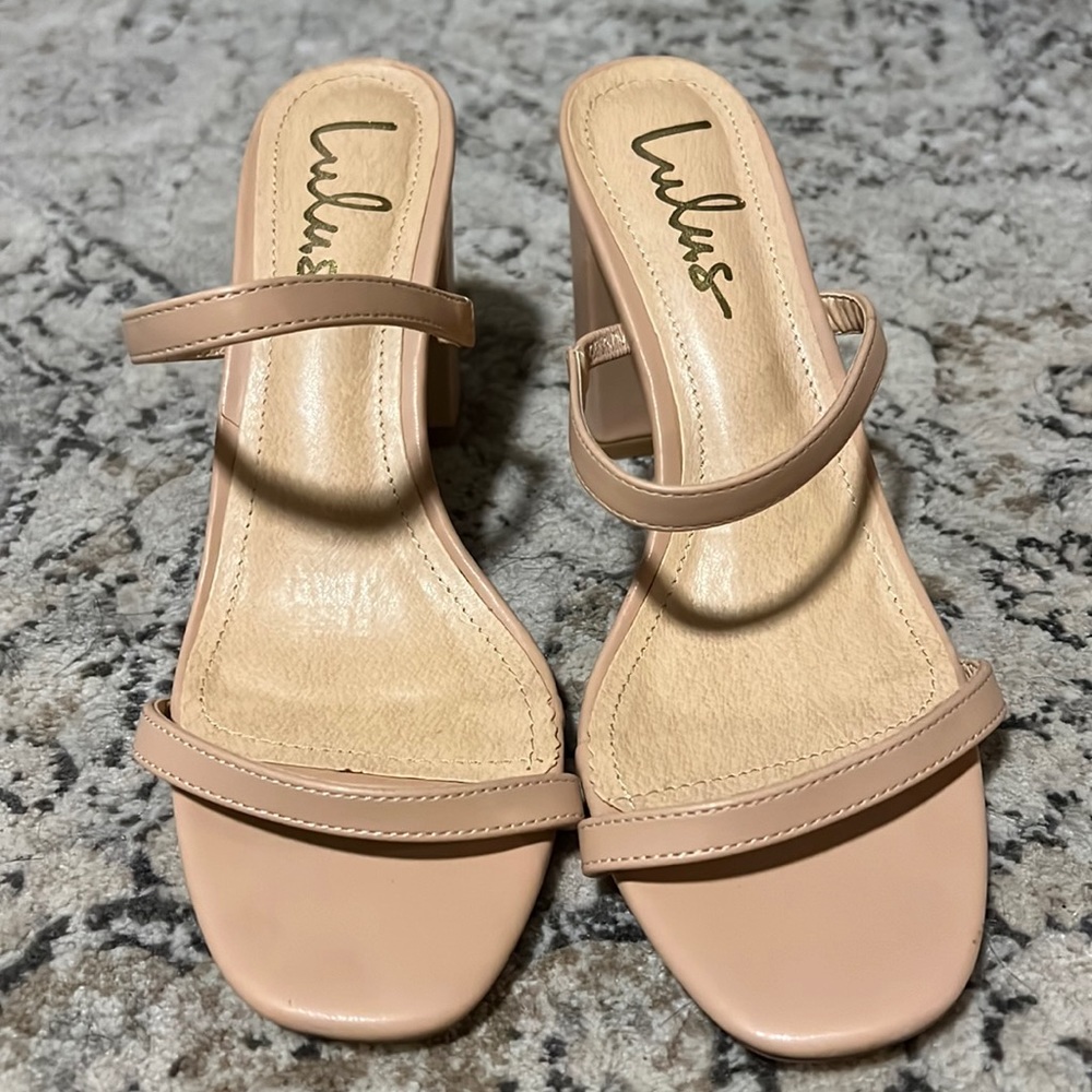 Nude Two Strap Heels